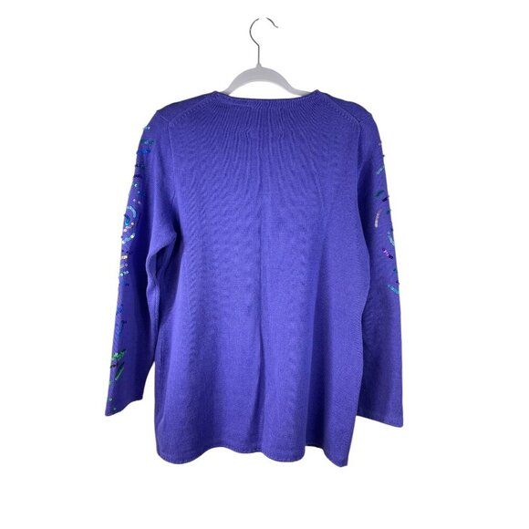 Michael Simon Womens Starry Night Sequin Cardigan M Multicolor Cotton Blend RARE - Picture 8 of 10